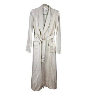 Lord & Taylor Beige Nightgown Long Robe Belted Silke Blend Size Small